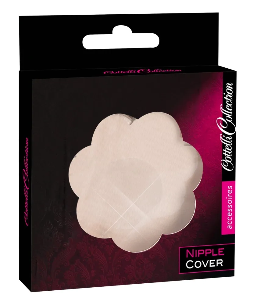 Textilní krytky na bradavky Cottelli Collection, tvar květu, 6 párů, 7 cm