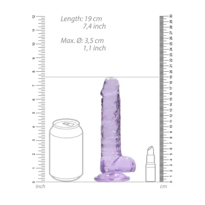 Realistické dildo s přísavkou RealRock Crystal Clear 7", průhledné, 19 cm - obrázek 6