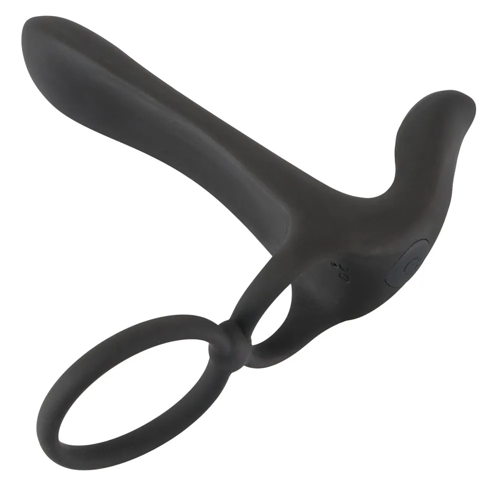 Vibrátor pro páry Black Velvets s dvojitým kroužkem, nabíjecí, voděodolný, černý - obrázek 3