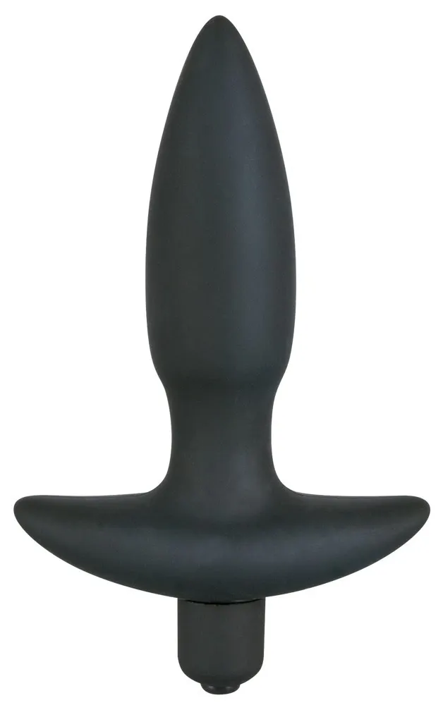 Vibrační anální kolík Black Velvets Small Plug, silikon, černý, 13 cm - obrázek 2