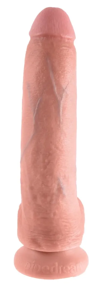 Realistické dildo King Cock s varlaty a přísavkou, 22,9 cm, světlé - obrázek 3