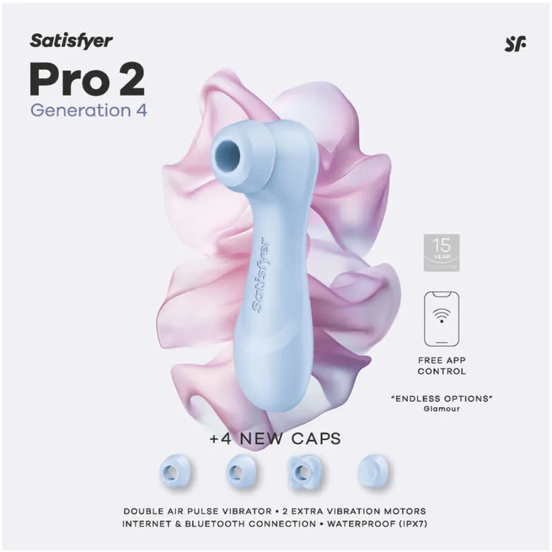 Tlakový stimulátor klitorisu Satisfyer Pro 2 Generation 4 s vibracemi, modrý - obrázek 8