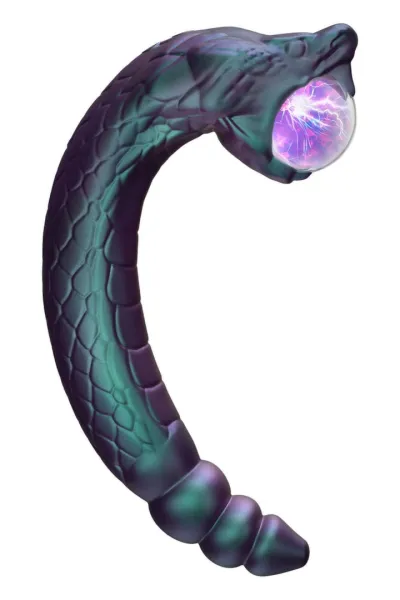 Vibrátor Temptasia Rattle Snake se svítící plazmovou koulí, ohebný, 35 cm - obrázek 3