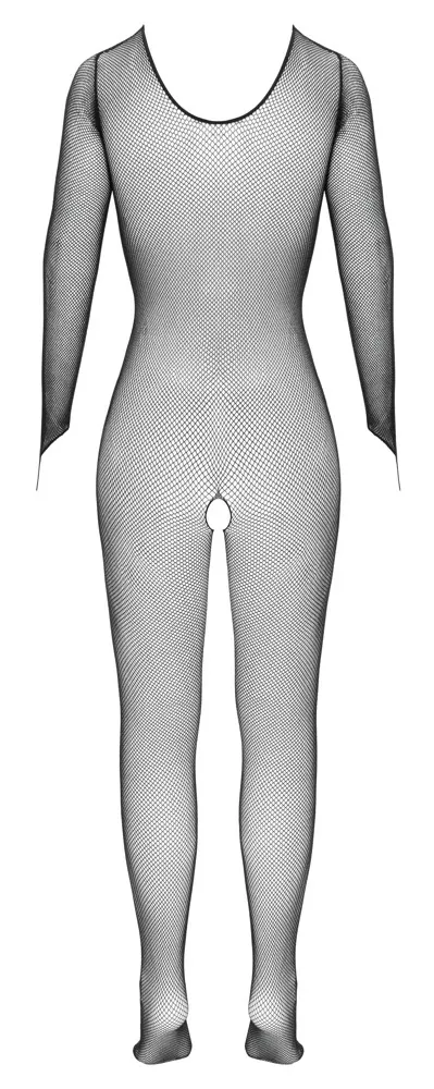 Bezešvý síťovaný catsuit Cottelli Fantasy s dlouhými rukávy, černý, S-L - obrázek 6