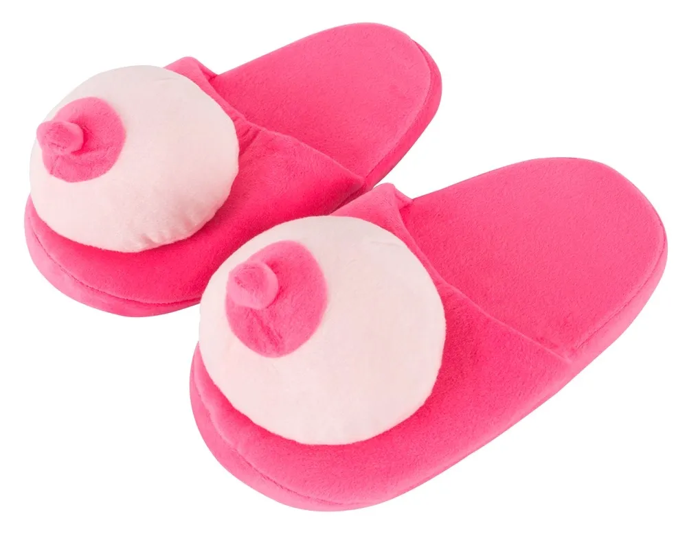 Plyšové pantofle You2Toys s vtipným 3D motivem, růžové, 42-45 - obrázek 2