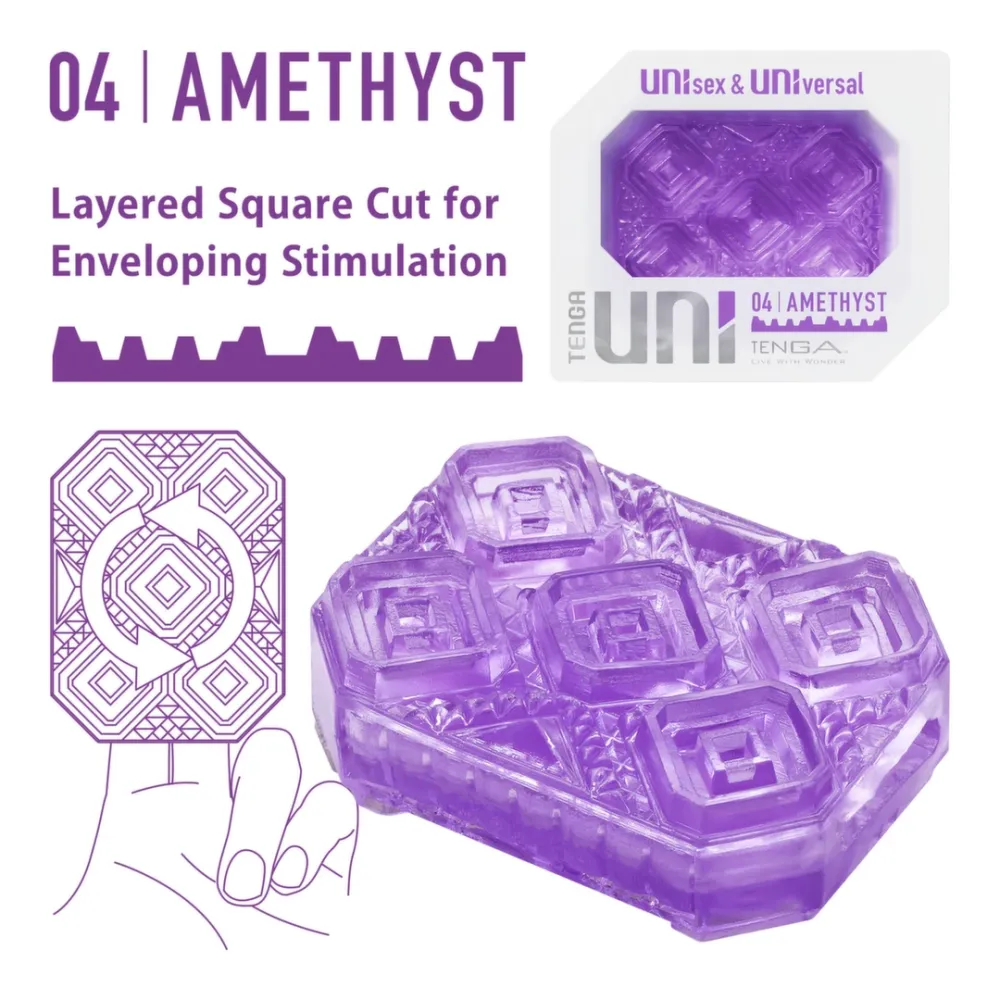 Unisex masturbátor a návlek na prsty Tenga UNI Amethyst, fialový - obrázek 2