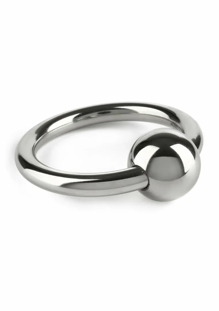 Mr. Steel nerezový erekční kroužek s kuličkovým zapínáním 40 mm