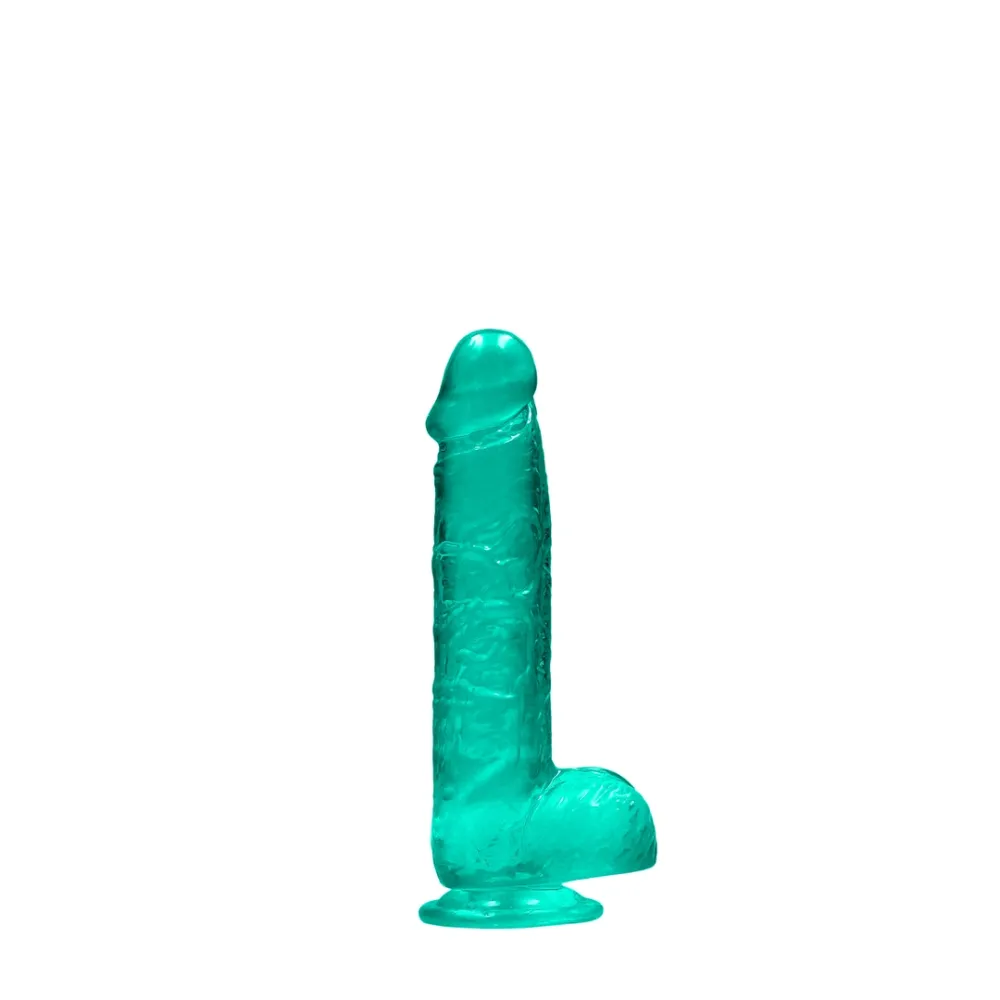 Realistické dildo RealRock Crystal Clear Model 6 s přísavkou, průhledné, 17 cm - obrázek 3