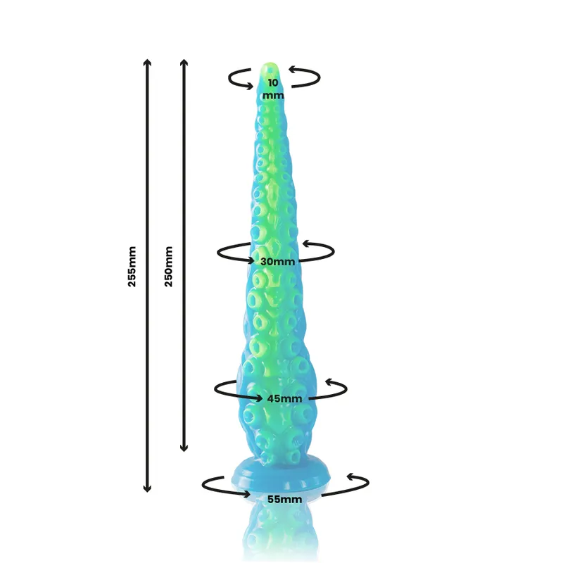 Silikonové dildo chapadlo EPIC Scylla, fluorescenční, malé, 25 cm - obrázek 4