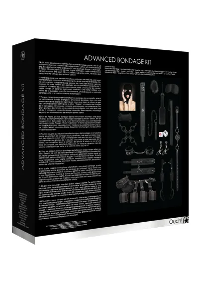 BDSM sada Shots Advanced Bondage Kit s pouty a doplňky, černá - obrázek 3