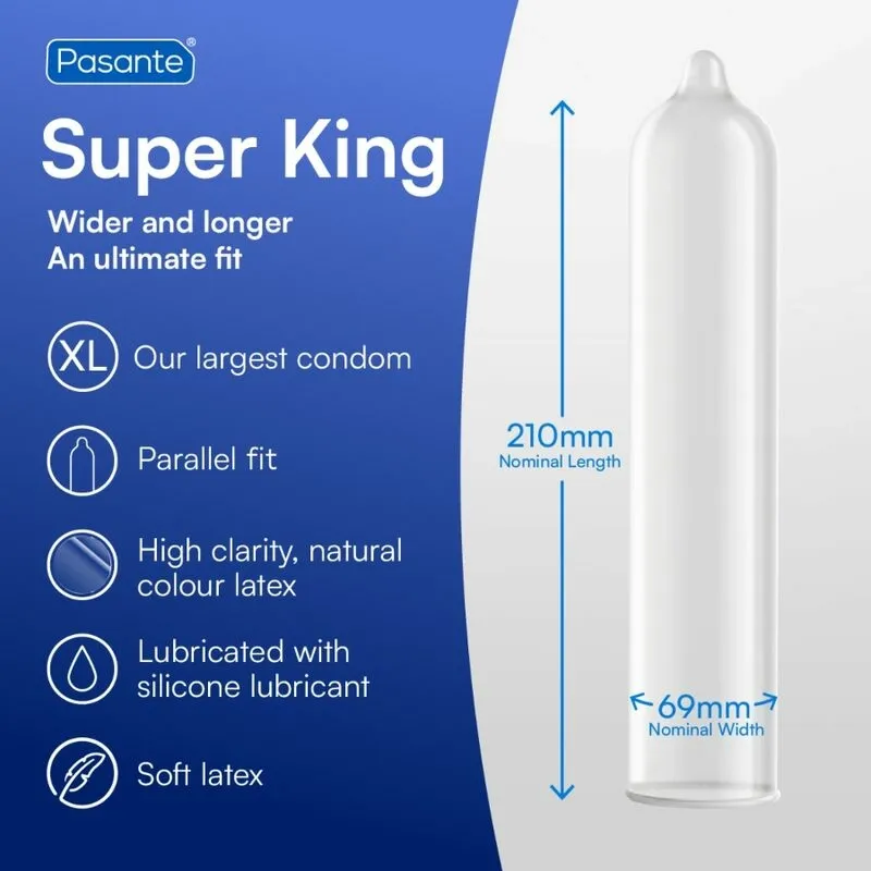 Velké kondomy Pasante Super King XXL, 69 mm, 144 ks - obrázek 5