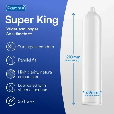 Velké kondomy Pasante Super King XXL, 69 mm, 144 ks - obrázek 5