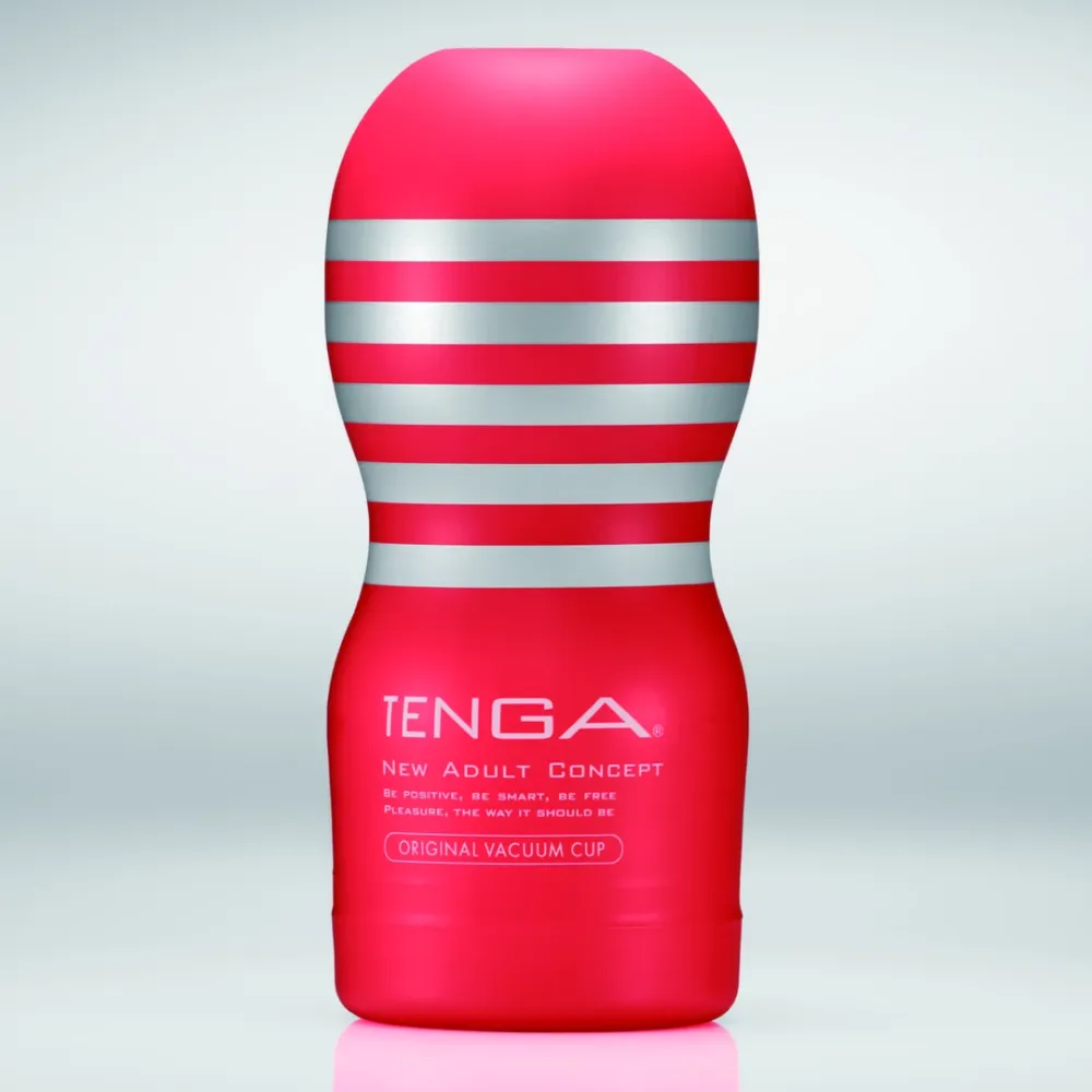 Masturbátor Tenga Original Vacuum Cup Medium, červenobílý - obrázek 3