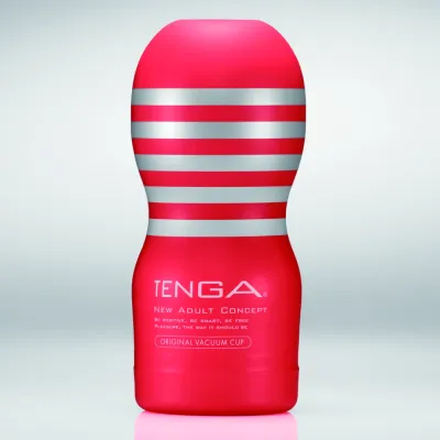 Masturbátor Tenga Original Vacuum Cup Medium, červenobílý - obrázek 3