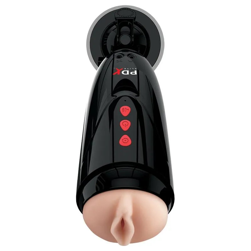 Mluvící vibrační masturbátor PDX Elite Dirty Talk Starter Stroker, černý