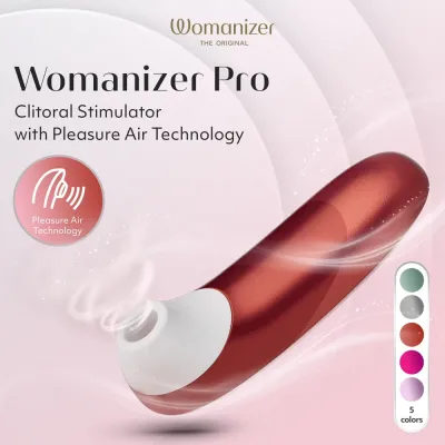 Tlakový stimulátor klitorisu Womanizer Pro Vibrant, vínový - obrázek 7