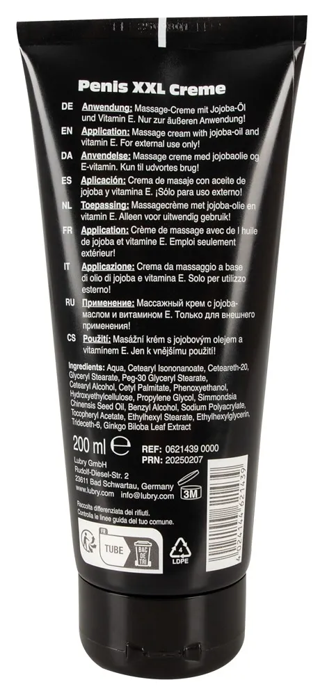 Pečující krém HOT XXL Care Cream s jojobovým olejem a ginkgem, 200 ml - obrázek 3