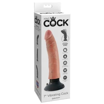 Realistický vibrátor King Cock s přísavkou, tělový, 17,8 cm - obrázek 2