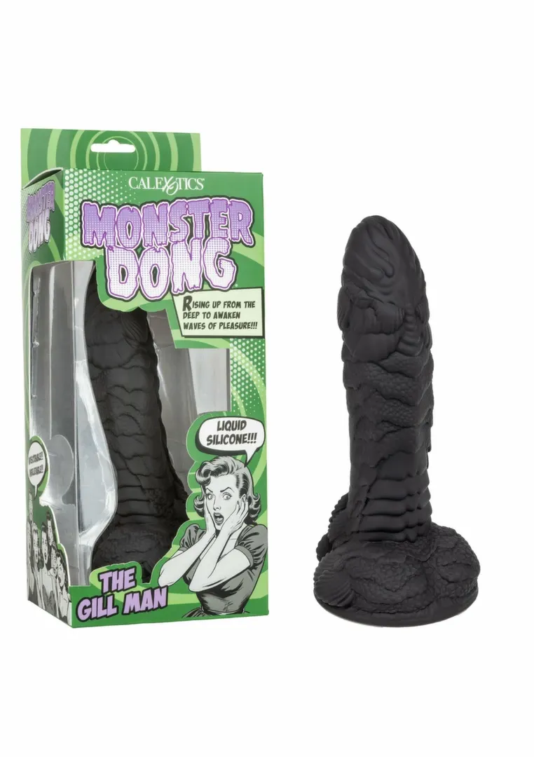 Fantasy dildo s přísavkou Monster Dong The Gill Man, 22 cm, zelené - obrázek 6