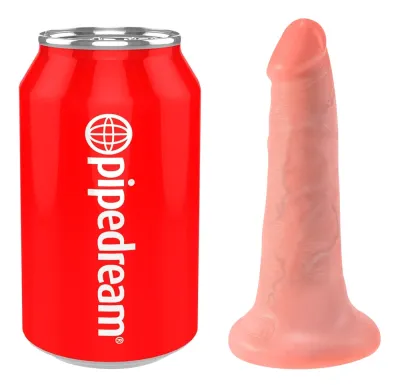 Realistické dildo King Cock s varlaty a přísavkou, 14 cm, tělové - obrázek 2