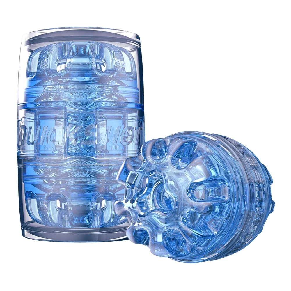 Masturbátor Fleshlight Quickshot Turbo Blue Ice, průhledný modrý - obrázek 6