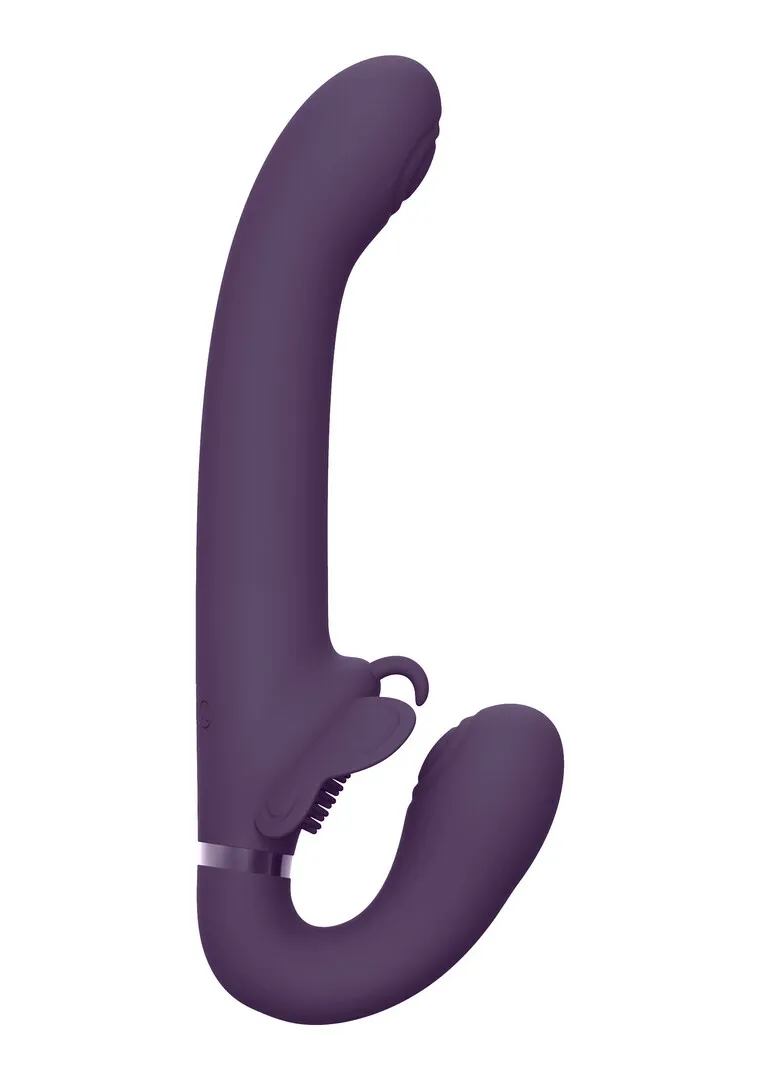 Strap-on bez postroje VIVE Satu Pulse-Wave s vibracemi a nafukováním, fialový - obrázek 8