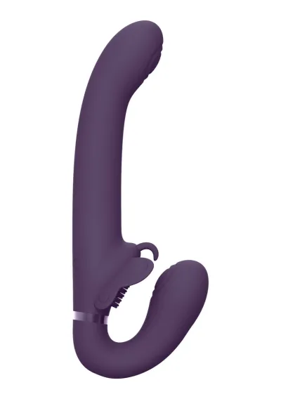 Strap-on bez postroje VIVE Satu Pulse-Wave s vibracemi a nafukováním, fialový - obrázek 8