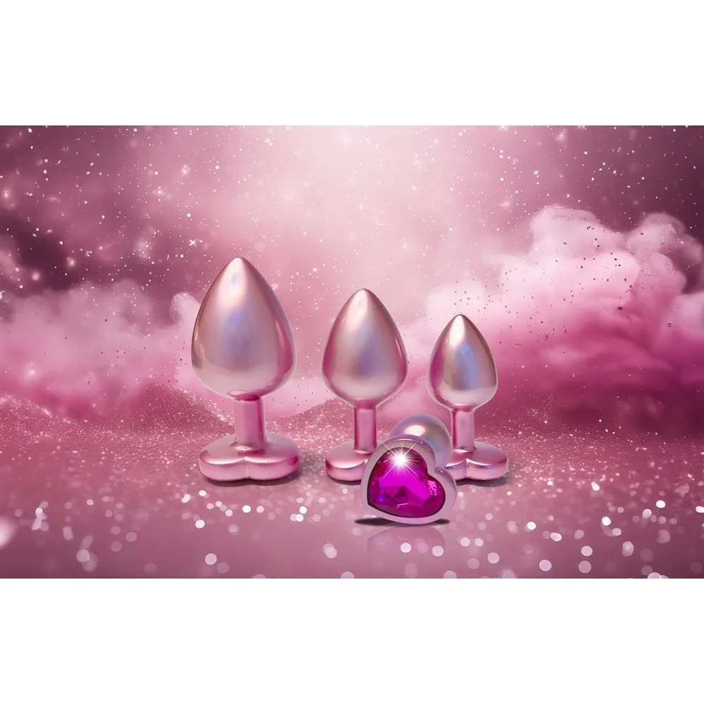 Anální kolík GLEAMING LOVE Pearl Pink Small s kamínkem ve tvaru srdce, růžový, 7,1 cm - obrázek 4