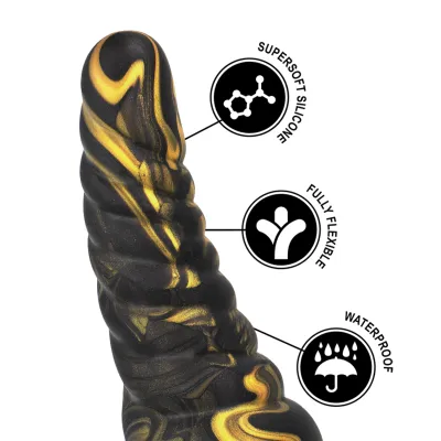 Silikonové dildo EPIC Furias inspirované řeckou mytologií, 17,6 cm, černé - obrázek 4