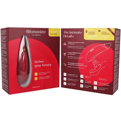 Tlakový stimulátor klitorisu Womanizer Premium 2, bordó, 14 úrovní - obrázek 7