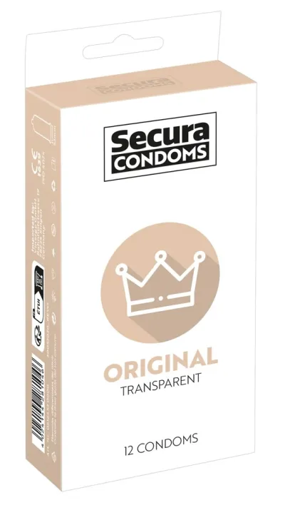 Kondomy Secura Original, veganské, 52 mm, 12 ks