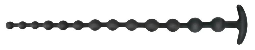 Anální kuličky Black Velvets, ohebné, silikonové, 13 kuliček, 50 cm - obrázek 3
