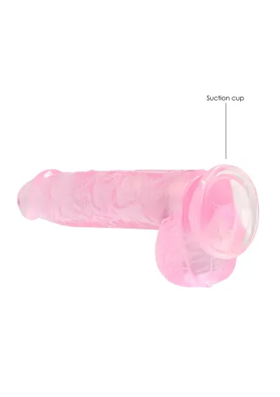 Realistické dildo s přísavkou RealRock Crystal Clear 6", průhledné - obrázek 10
