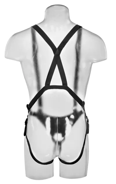 Dutý strap-on King Cock s černými ramenními popruhy, 25,5 cm, tělový - obrázek 5