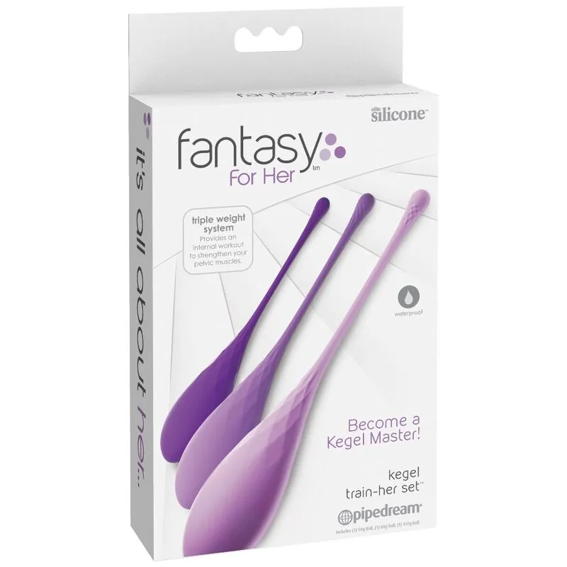 Venušiny kuličky Fantasy For Her Kegel Train-Her, silikonová sada 3 ks - obrázek 6