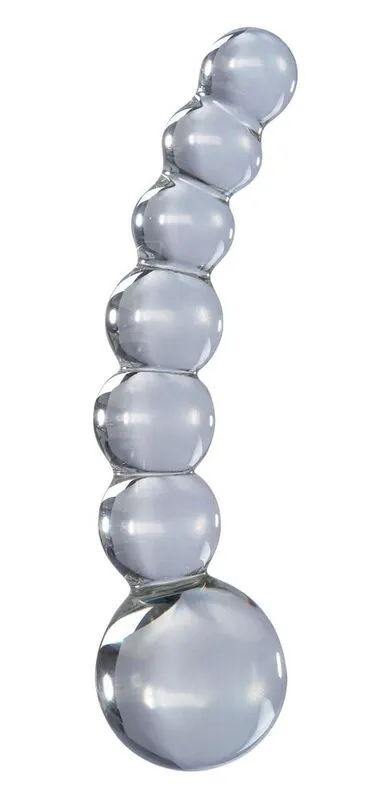 Skleněné dildo Icicles No. 66 s kuličkami, čiré - obrázek 2