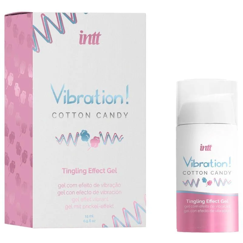 Vibrační stimulační gel INTT Vibration, cukrová vata, 15 ml
