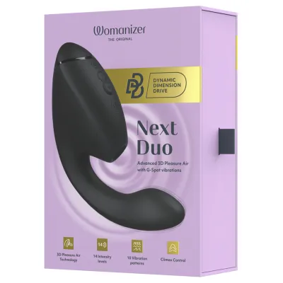 Rabbit vibrátor s tlakovým stimulátorem klitorisu Womanizer Duo Next, černý - obrázek 15