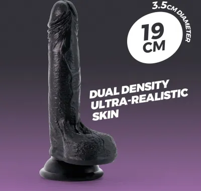 Crushious Inviktus silikonové dildo s přísavkou 19 cm černé - obrázek 6