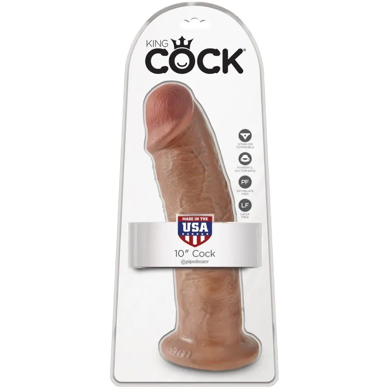 Realistické dildo King Cock s přísavkou, 24 cm, karamelové - obrázek 6