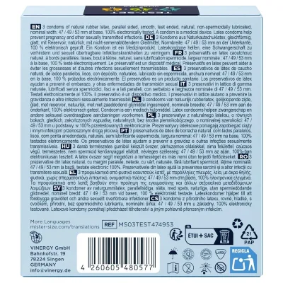 Zkušební sada kondomů Mister Size Pure Feel, 47, 49 a 53 mm, 3 ks - obrázek 4