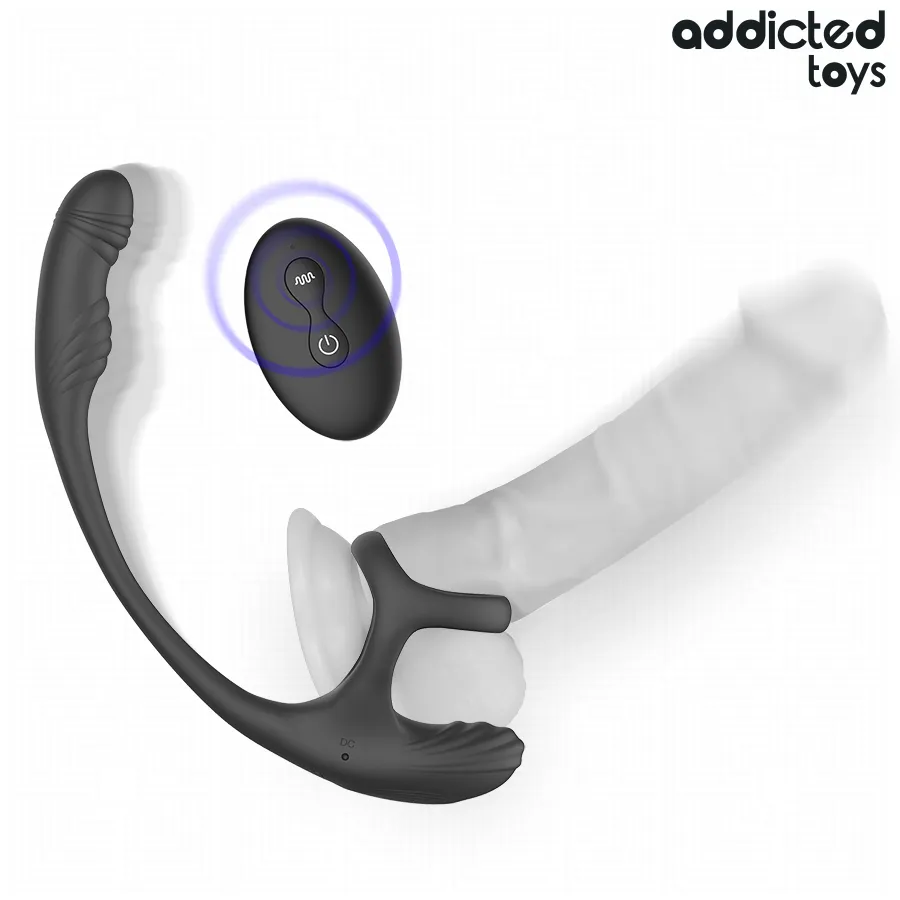 Stimulátor prostaty s erekčním kroužkem Addicted Toys, vibrace a pohyb 360° - obrázek 4