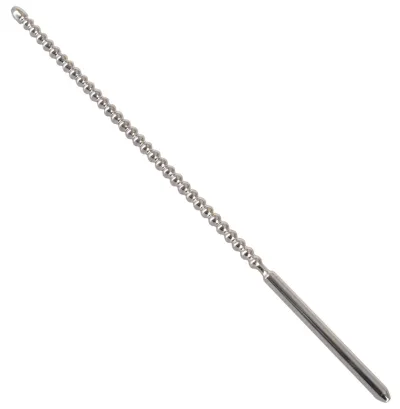 Dilatátor do močové trubice Mystim Dip Stick Ripped, nerezová ocel, 6 mm, 24 cm - obrázek 2