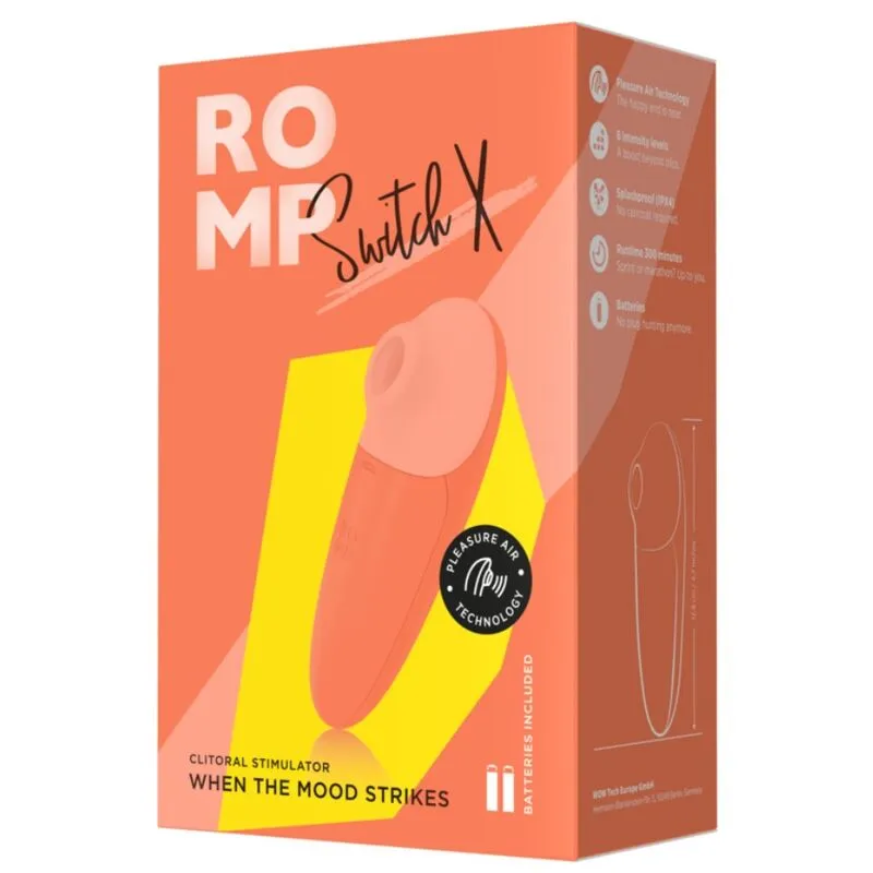 Stimulátor klitorisu ROMP Switch X, 6 úrovní, oranžový - obrázek 4
