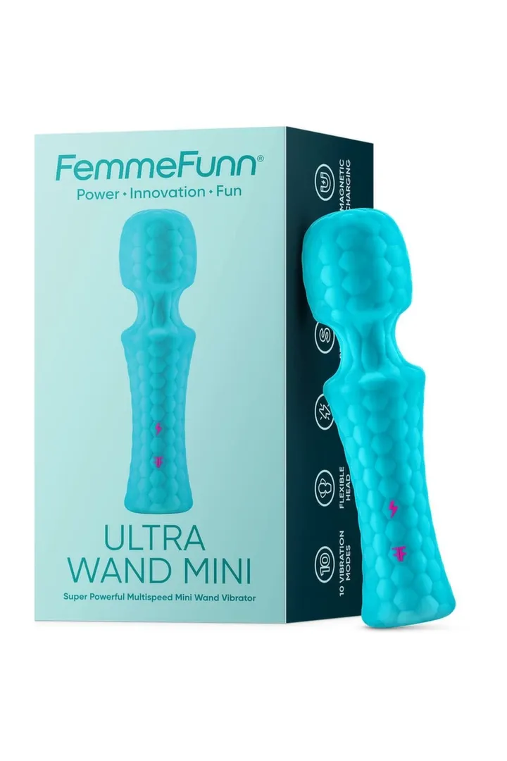 Masážní hlavice FemmeFunn Ultra Wand Mini, 10 režimů, vodotěsná, tyrkysová - obrázek 5
