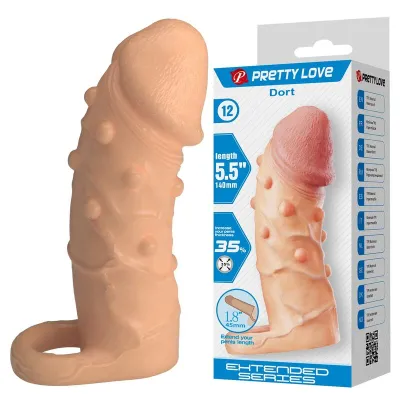 Prodlužovací návlek na penis Pretty Love Dort, 14 cm, Ø 4 cm, tělový - obrázek 8