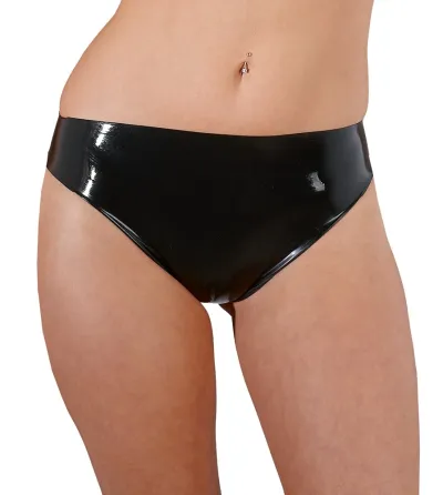 Lesklé latexové slipy LateX, plošně máčené, černé, S - obrázek 2