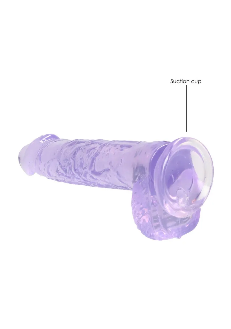 Realistické dildo RealRock Crystal Clear se silnou přísavkou, průhledné, 17 cm - obrázek 10
