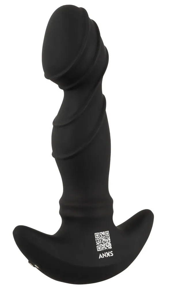 Vibrační stimulátor prostaty ANOS s pohyblivými kroužky, černý, 16,3 cm - obrázek 4