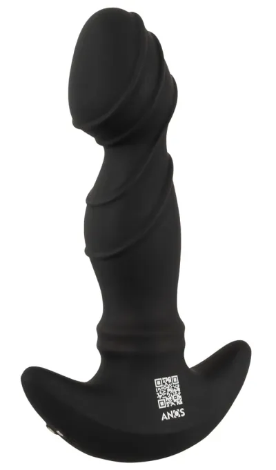 Vibrační stimulátor prostaty ANOS s pohyblivými kroužky, černý, 16,3 cm - obrázek 4